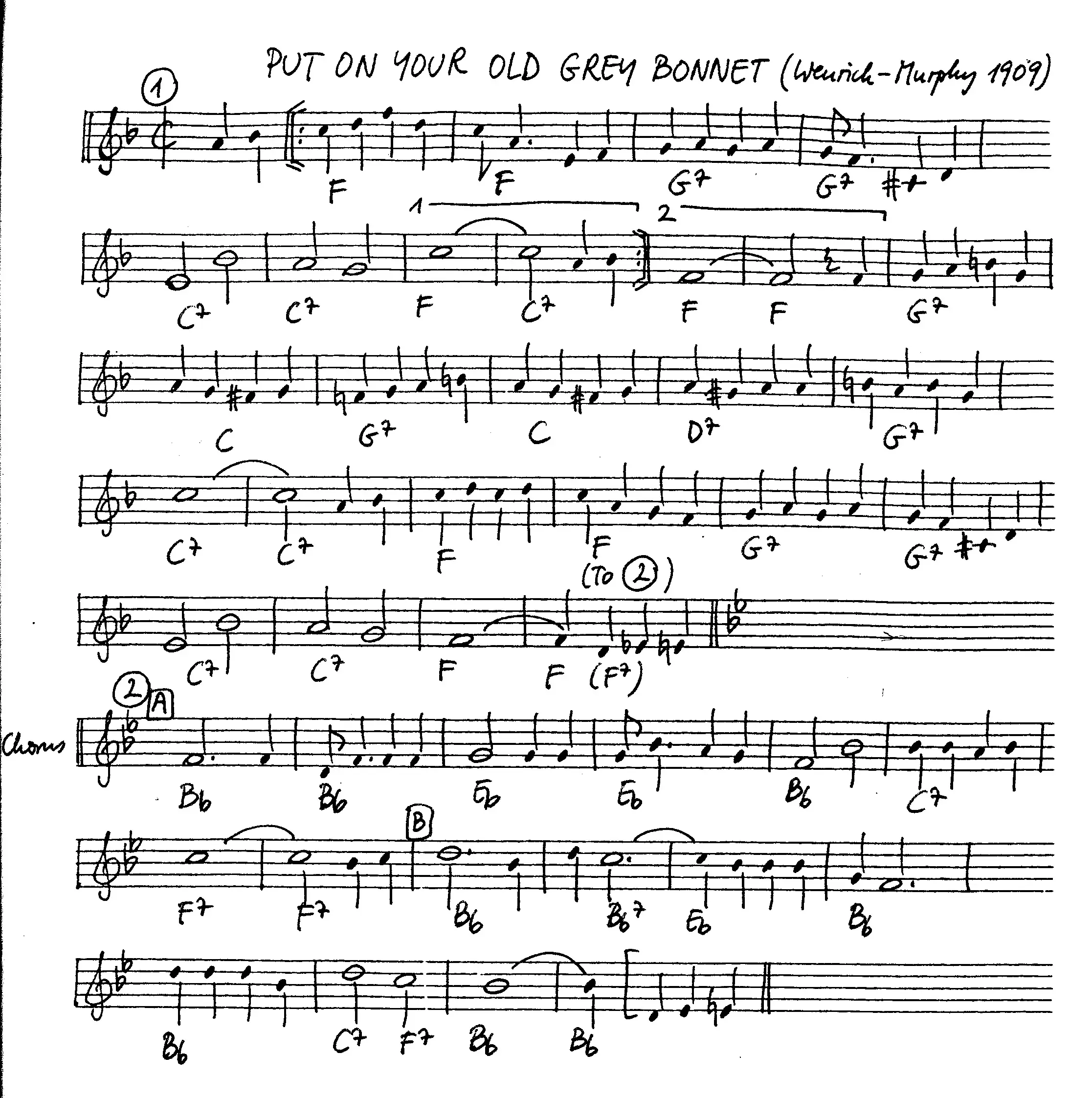 put on your old grey bonnet partition gratuite - Offerte par The Jungle Jazz Band